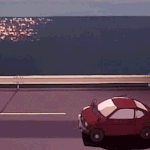Аватар Авто мчится по дороге вдоль моря