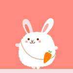 99px.ru аватар Белый кролик с сумочкой-морковкой на розовом фоне