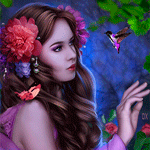 99px.ru аватар Девушка с колибри и бабочкой