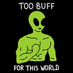 Аватар Накачанный инопланетянин показывает бицепс (Tоo buff for this world / Прокачивай этот мир)