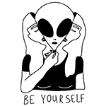99px.ru аватар Инопланетянин показывает язык (Be yourself / Будь собой)
