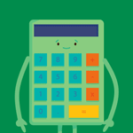 99px.ru аватар Калькулятор нажимает на кнопки на зеленом фоне, by KellerAC