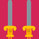 99px.ru аватар Два сражающих меча на красном фоне, by KellerAC