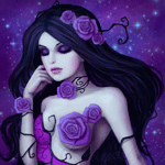 99px.ru аватар На девушке в фиолетовом платье распускаются цветы, оригинал enamorte