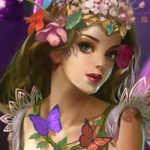 99px.ru аватар Девушка в цветах и с бабочками