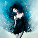 99px.ru аватар Девушка в черном платье, Karol Bak Art