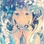 99px.ru аватар Vocaloid Hatsune Miku / Вокалоид Хацунэ Мику с голубыми цветами