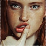 Аватар Девушка держит руку у рта, by vurdeM