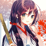99px.ru аватар Девушка в кимоно держит в руках метлу