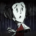Аватар Испуганный Уилсон / Wilson из игры Не подохнут / Dont starve, под дождем