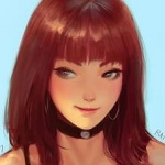 99px.ru аватар Девушка с каштановыми волосаами, by raikoart