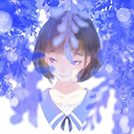 99px.ru аватар Девушка в ветках с голубыми цветками