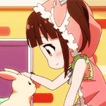99px.ru аватар Тиэри Огата / Chieri Ogata из аниме Девушки-золушки / Cinderella Girls Gekijou, гладит кролика