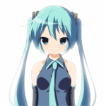 Аватар Vocaloid Hatsune Miku / Вокалоид Хацунэ Мику на белом фоне