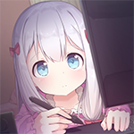 Аватар Izumi Sagiri / Изуми Сагири из аниме Эроманга-сэнсэй / Eromanga-sensei сидит за компьютером