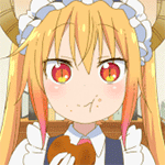 99px.ru аватар Тору / Toru из аниме Драконогорничная Мисс Кобаяши / Kobayashi-san Chi no Maid Dragon ест печенье