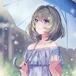 99px.ru аватар Каэдэ Такагаки / Kaede Takagaki из аниме Идолмастер: Девушки-золушки / The iDOLM@STER Cinderella Girls с голубым зонтом
