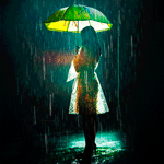 99px.ru аватар Девушка стоит под зонтом на фоне дождя