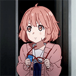 Аватар Мирай Курияма / Mirai Kuriyama из аниме По ту сторону границы / Kyoukai no Kanata судорожно протирает очки
