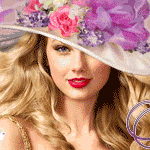 99px.ru аватар Девушка-весна в очаровательной цветочной шляпке среди нежных весенних бабочек