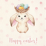 Аватар Кролик с гнездом яиц на голове (Счастливой пасхи! / Happy Easter), автор Kris Bez