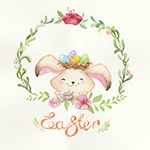 Аватар Кролик в рамке из цветов (Пасха / Easter), автор Kris Bez