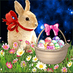 99px.ru аватар Кролик у корзины на поляне цветов