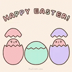 99px.ru аватар Котик и два цыпленка в яйцах (Счастливой пасхи! / Happy Easter)