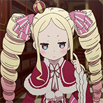 Аватар Беатрис / Beatrice из аниме Re: Жизнь в альтернативном мире с нуля / Re: Zero kara Hajimeru Isekai Seikatsu крутит прядь волос на пальце