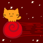 99px.ru аватар Рыжий котик на комете, by MrrrCat