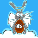 99px.ru аватар Заяц сидит на облаке с шоколадным яйцом (С Пасхой!)