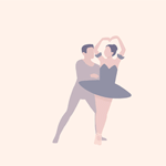 99px.ru аватар Танцующие девушка и парень на светло-розовом фоне