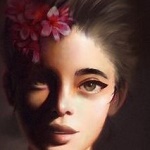 Аватар Девушка с цветами на голове