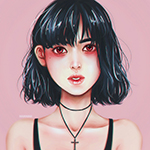 99px.ru аватар Девушка с короткой стрижкой и с крестиком на шее, by Hannah