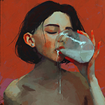 99px.ru аватар Девушка пьет молоко из банки, by viktorow