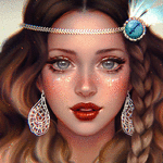 99px.ru аватар Красивая девушка с серьгами и украшением на голове, by serafleur