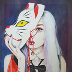 99px.ru аватар Девушка с лисьей маской, by Harumi Hironaka