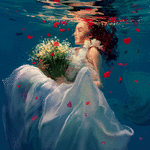 99px.ru аватар Девушка с букетом цветов под водой