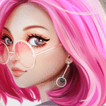 99px.ru аватар Девушка с розовыми волосам в очках