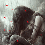 99px.ru аватар Девушка сидит под дождем, by NanFe
