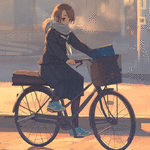 Аватар Девушка едет на велосипеде