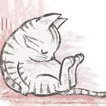 99px.ru аватар Сидя спящий рисованный котенок