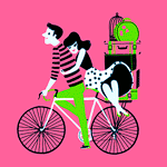 99px.ru аватар Парень и девушка на велосипеде с вещами