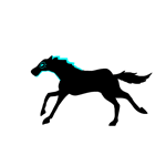 Аватар Бегущий конь на белом фоне