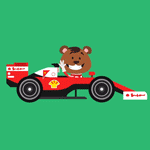 99px.ru аватар Автогонщик медведь в машине, by KellerAC