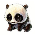 99px.ru аватар Маленькая панда сидит на белом фоне