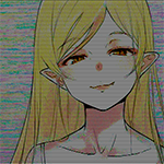 Аватар Ухмыляющаяся Синобу Осино / Shinobu Oshino из аниме Монстрассказы / Bakemonogatari среди помех