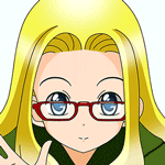 99px.ru аватар Светловолосая девушка в очках с сердечком, by L3Moon-Studios