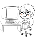 99px.ru аватар Мальчик крутится на стуле перед компьютером