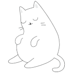 Аватар Спящий рисованный кот